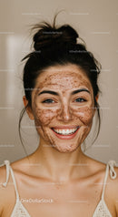Girl with Freckles Smiling Brightly with Natural Makeup in Casual Attire