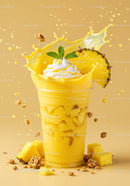 Refreshing Pineapple Smoothie with Cream and Mint