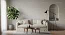 Cozy living room with minimalist decor and natural light