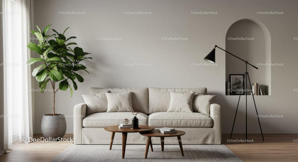 Cozy living room with minimalist decor and natural light