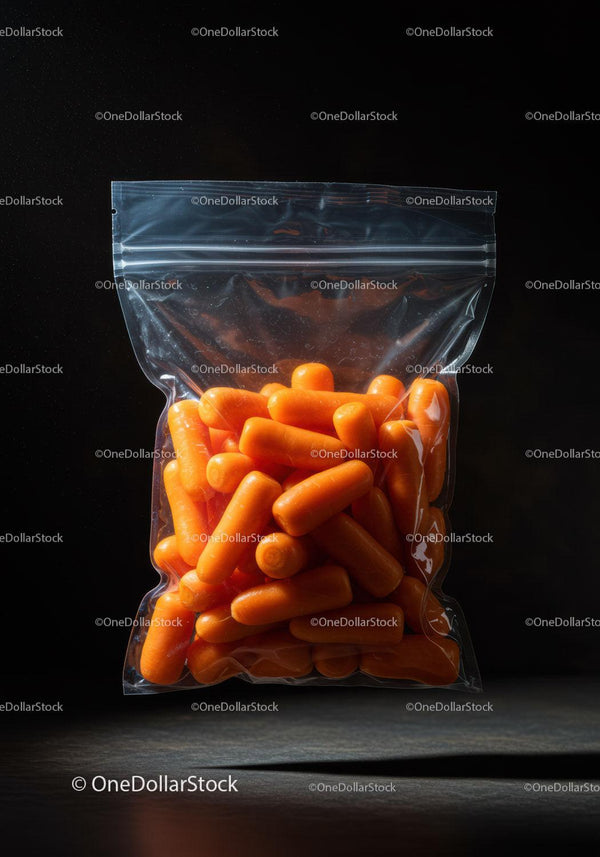 Świeże Mini Marchewki Pakowane w Zamykanej Torebce Plastikowej