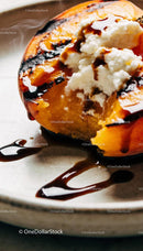 Grilled Peach with Ricotta and Balsamic Glaze