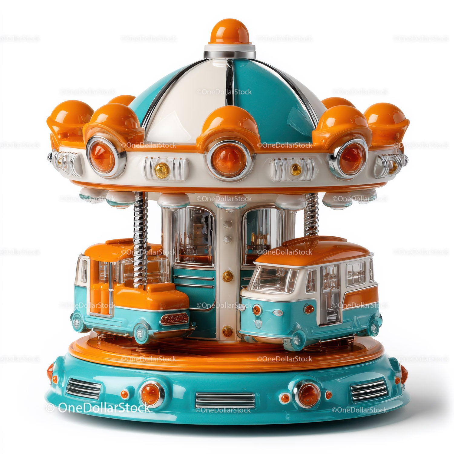 Futuristic Toy Robot with Large Eyes and Bunny Ears for Kids