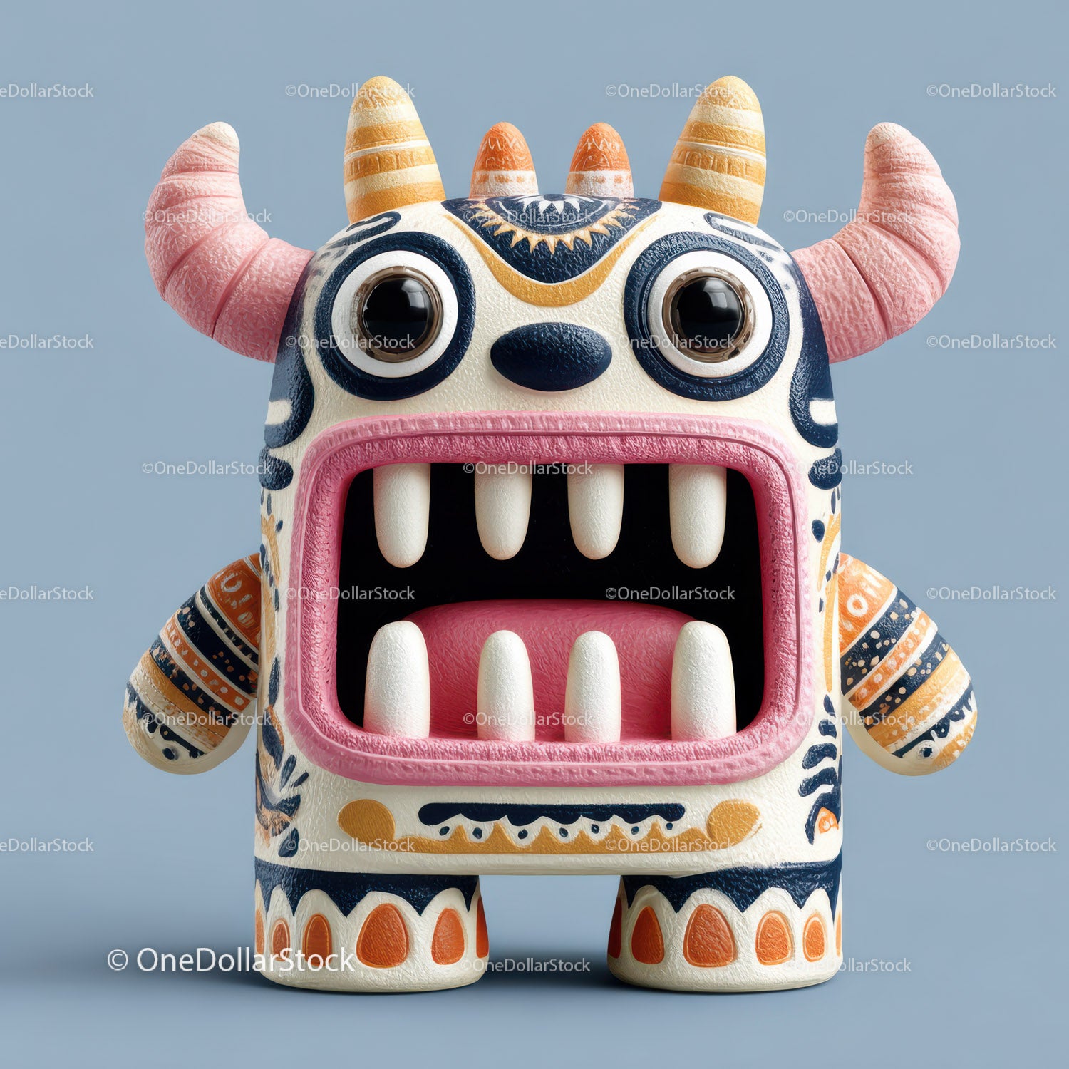 Bright Colorful Toy Monster Sculpture for Creative Decor