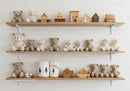 Adorable Teddy Bears and Wooden Toys Display in Children's Nursery