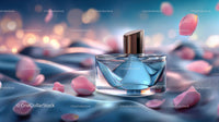 Glass Container with Floating Rose Petals in Tranquil Setting