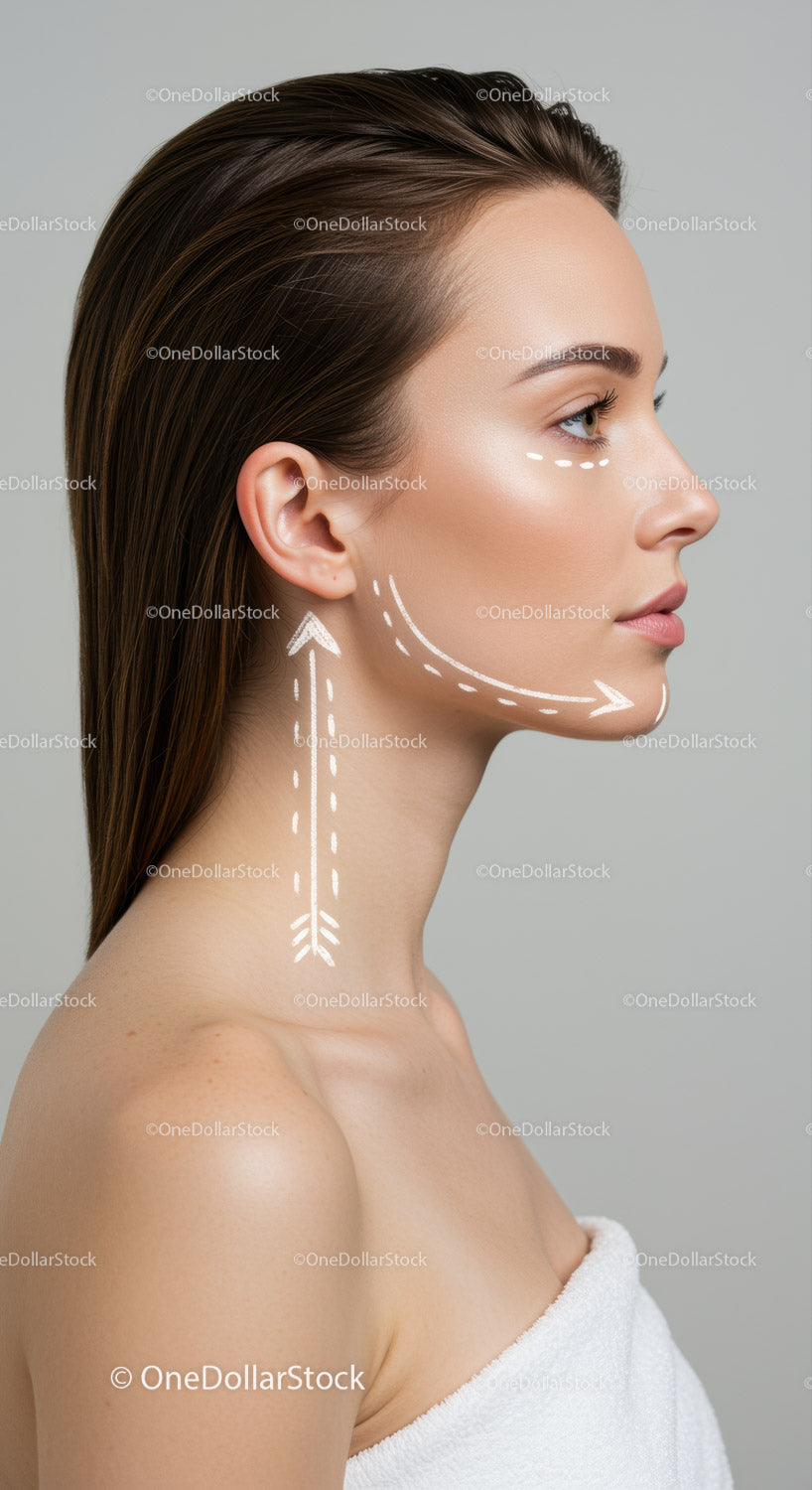 Professional Woman Profile with Clear Skin and Beautiful Contours