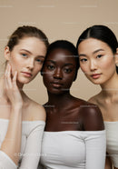 Diverse Women with Glowing Skin in Beauty and Fashion Portrait