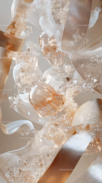 Elegant Gold and Silver Ribbon and Confetti Celebration Decor