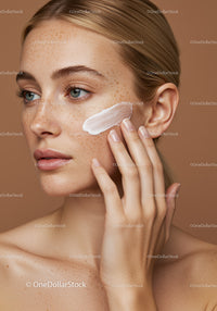 Young Woman Applying Facial Mask in a Beauty Routine