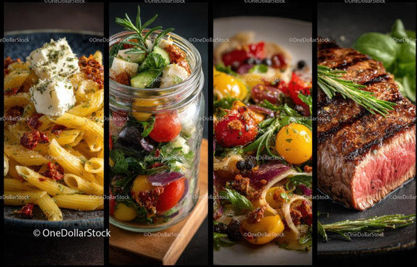 Fresh Tomato and Herb Salad with Pasta and Grilled Steak
