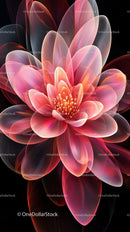 Vibrant Digital Flower with Luminous Petals and Floral Art