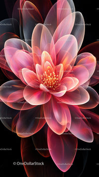 Vibrant Digital Flower with Luminous Petals and Floral Art