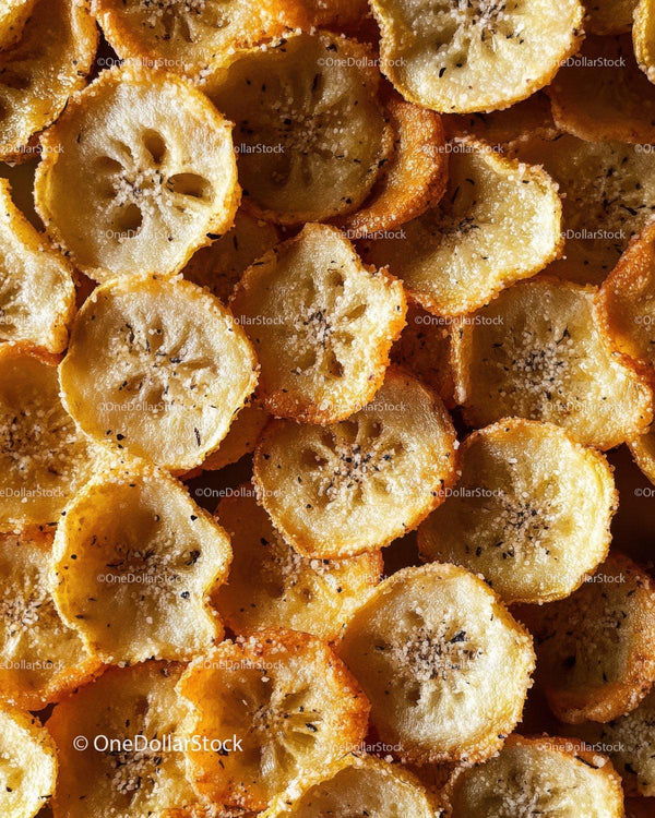 Crispy Golden Banana Chips for Snack and Dessert