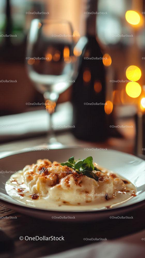 Pyszna włoska pizza z serem i świeżą bazylią na białym talerzu