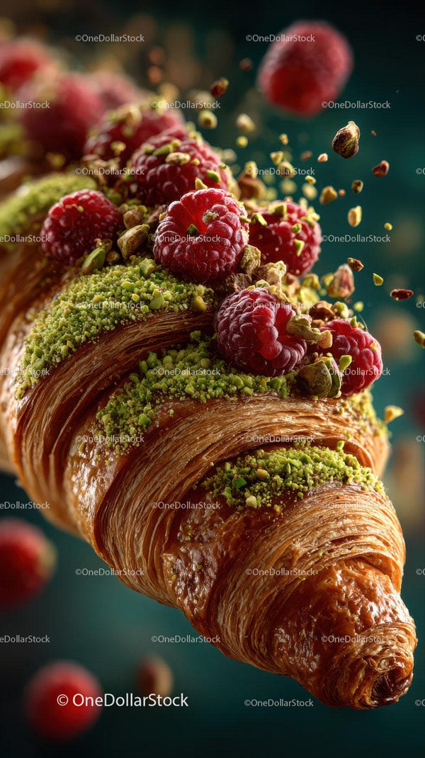 Rogaliki z Malinami i Pistacjami z Słodką Polewą