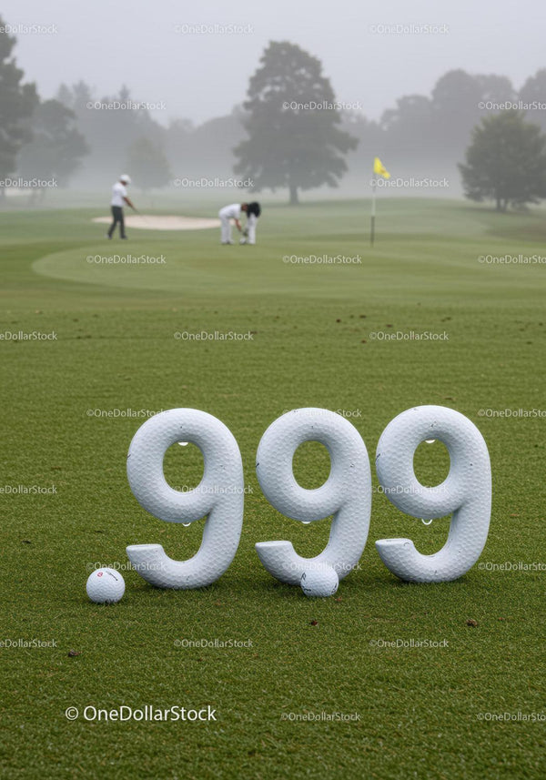 Closeup of golf score number nine hundred ninety nine