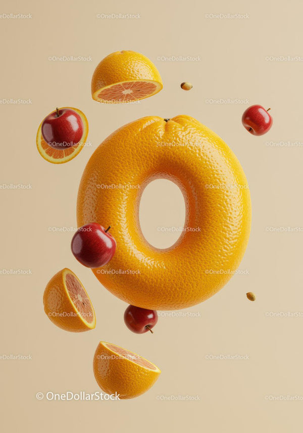 Creative Floating Citrus Ring with Apples and Seeds