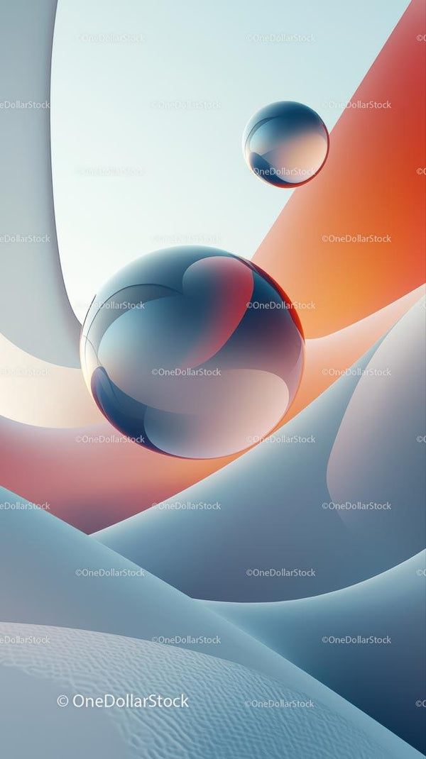 Nowoczesne abstrakcyjne kule 3D z żywymi kolorami i gładkimi powierzchniami