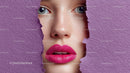 Captivating Female Portrait with Vibrant Pink Lipstick