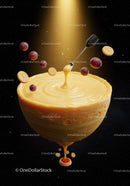 Creative Cheese Fondue Bowl With Crackers and Grapes