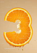 Fresh juicy orange slice dripping with vibrant juice