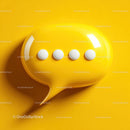 Modern Speech Bubble with Yellow Buttons on Bright Yellow Background