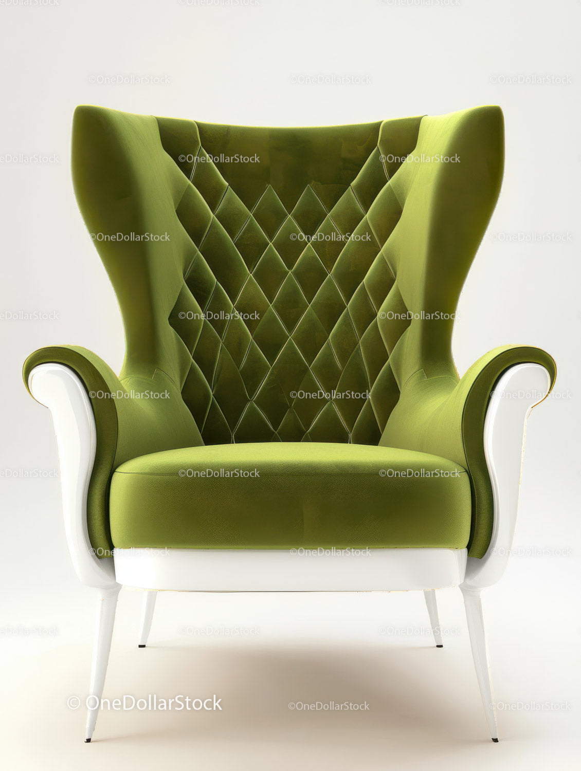 Luxurious Green Velvet Armchair for Modern Elegant Interiors