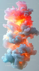 Abstract Colorful Smoke Explosion with Vibrant Cloud Dynamics