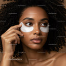 Girl Applying Eye Patches for Skin Care Relaxation