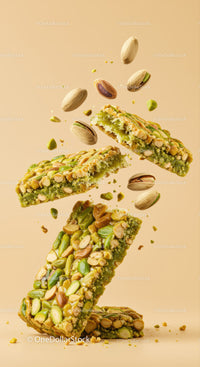 Crunchy Pistachio Nut Bars with Scattered Shells
