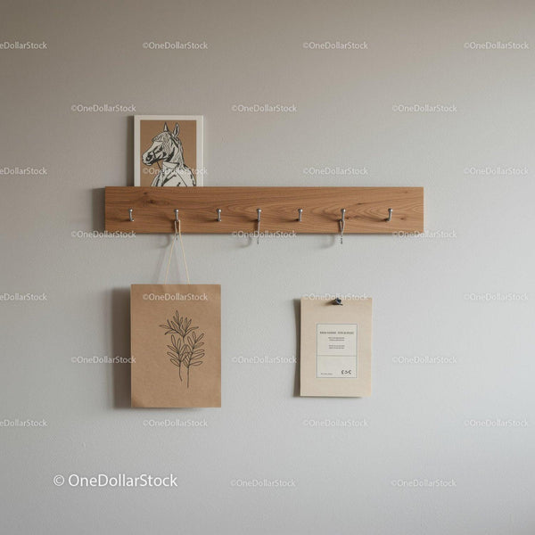 Modern Wooden Coat Rack with Wall Hooks for Contemporary Home Decor