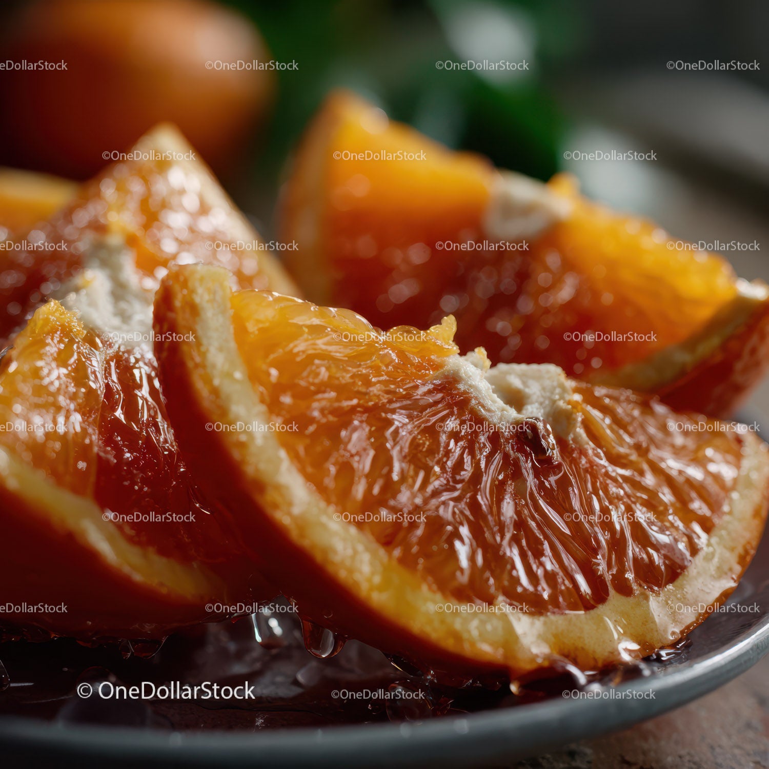 Fresh Orange Slices with Juicy Citrus Texture for Summer Refreshment