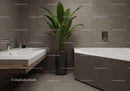 Elegant Modern Bathroom with Green Foliage and Stylish Fixtures