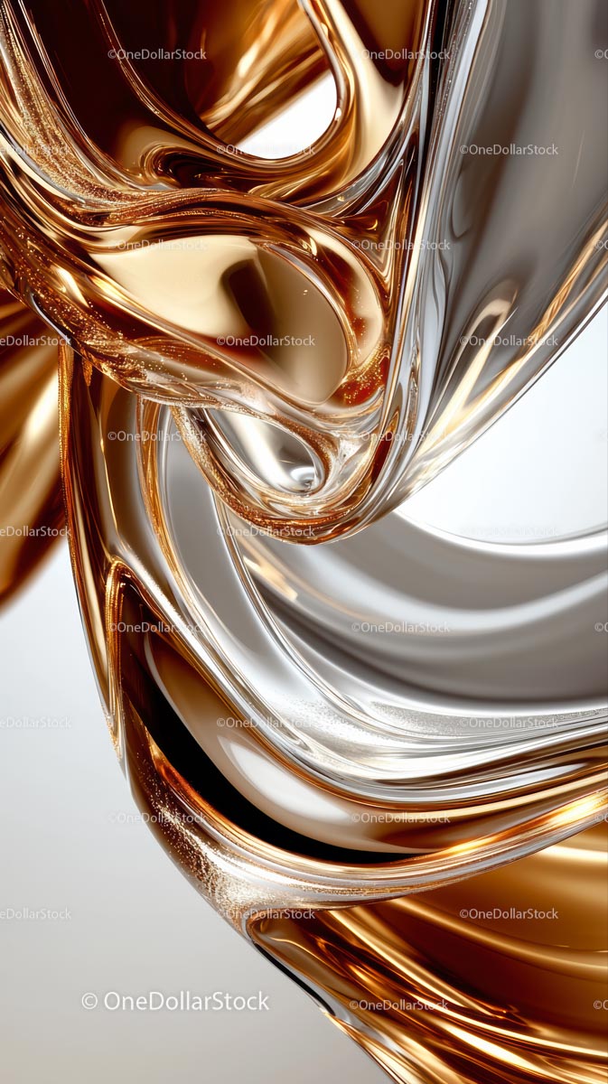 Abstract Gold and Silver Metallic Swirl Background for Design