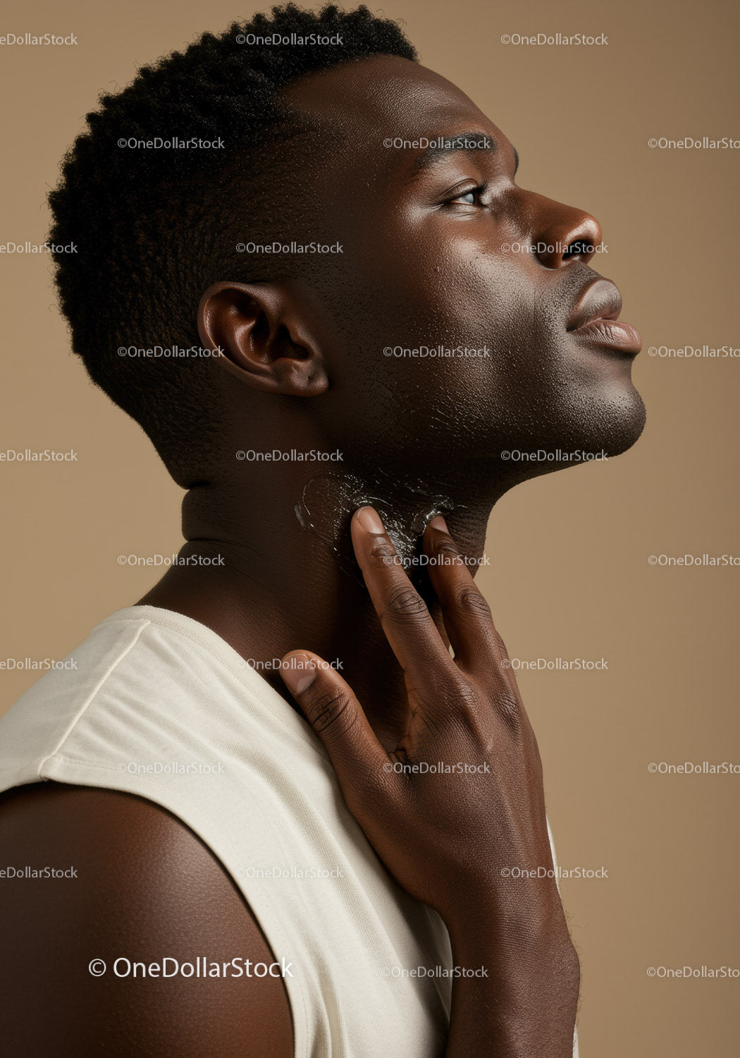 Portrait of a Man Applying Skincare Cream for Healthy Glowing Skin