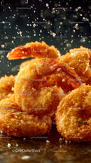 Crispy Fried Shrimp with Golden Coating and Crunchy Texture
