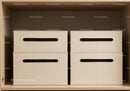 Modern Storage Boxes in Wooden Shelf for Home Organization