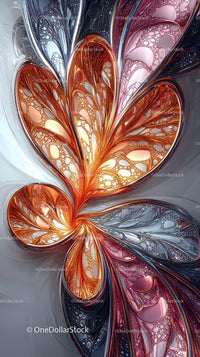 Vibrant Metallic Abstract Art with Fluid Bubble Patterns