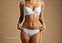 Elegant Woman in White Lingerie with Toned Abs and Smooth Skin
