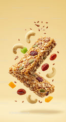 Healthy granola bars with nuts and dried fruit mix