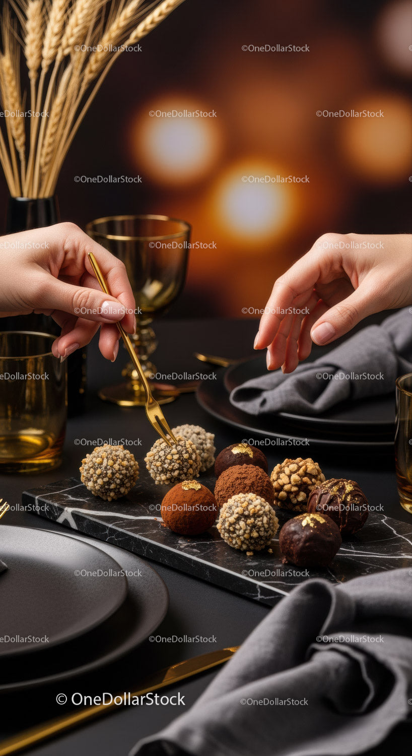 Elegant Luxury Chocolate Truffles Display for Celebrations