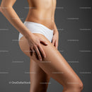 Slim Woman in White Underwear with Smooth Skin and Elegant Pose