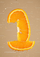 Fresh juicy orange slice with water droplets closeup