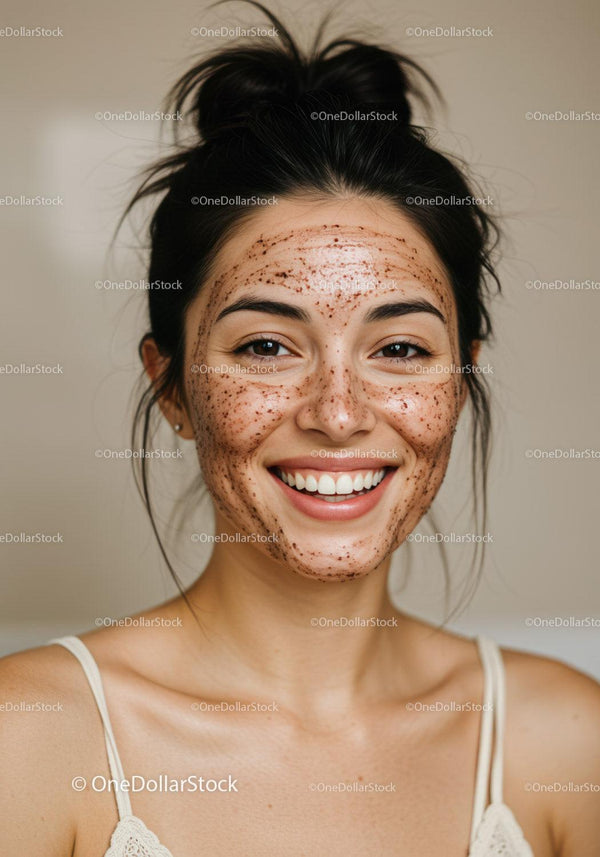 Smiling Woman with Acne-Prone Skin and Natural Beauty