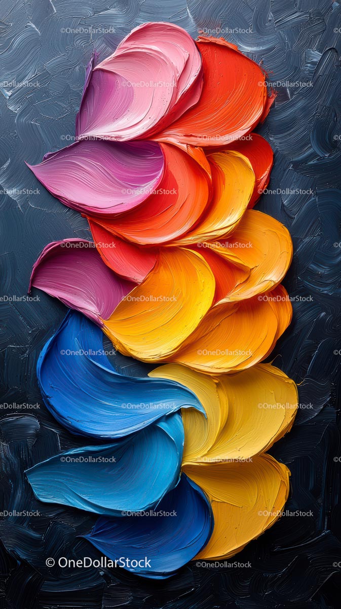 Colorful Abstract Brushstrokes with Vibrant Palette