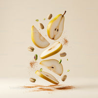 Floating Pear Slices with Pistachios and Spice Powder