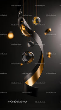 Elegant Modern Sculpture with Glass Spheres and Gold Accents for Interior Decor