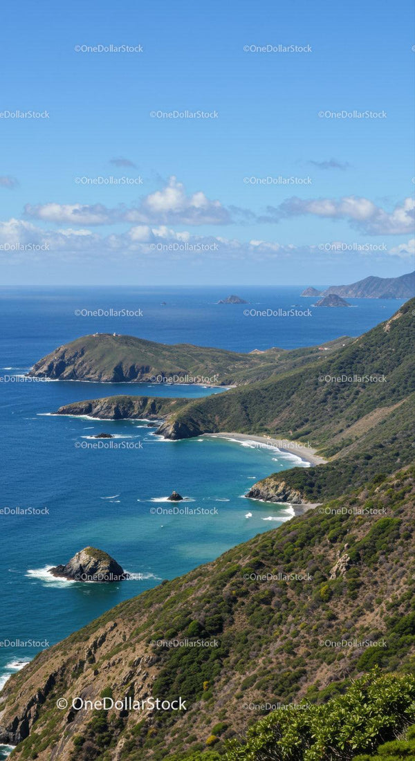 Scenic Coastal Landscape with Rugged Cliffs and Ocean View