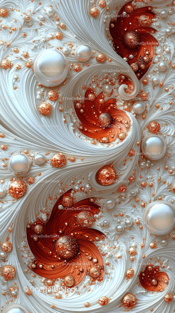 Elegant Christmas Ornaments with Silver and Copper Swirls and Baubles